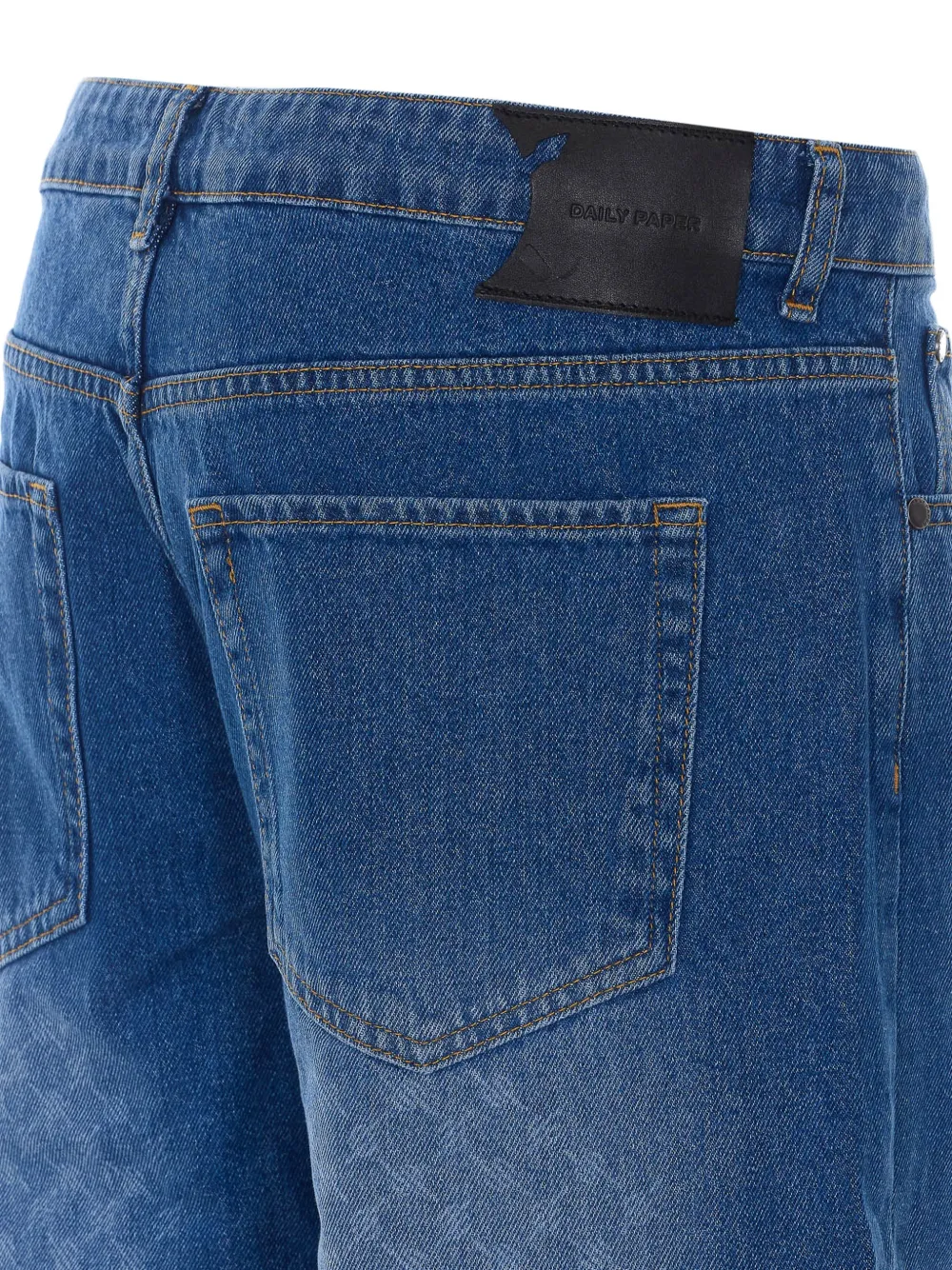 Daily Paper monogram-pattern wide-leg jeans Blauw