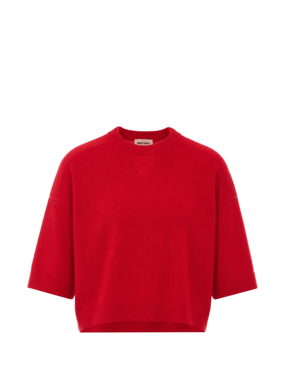 Not Shy Lilou Short-sleeve Sweater In Red
