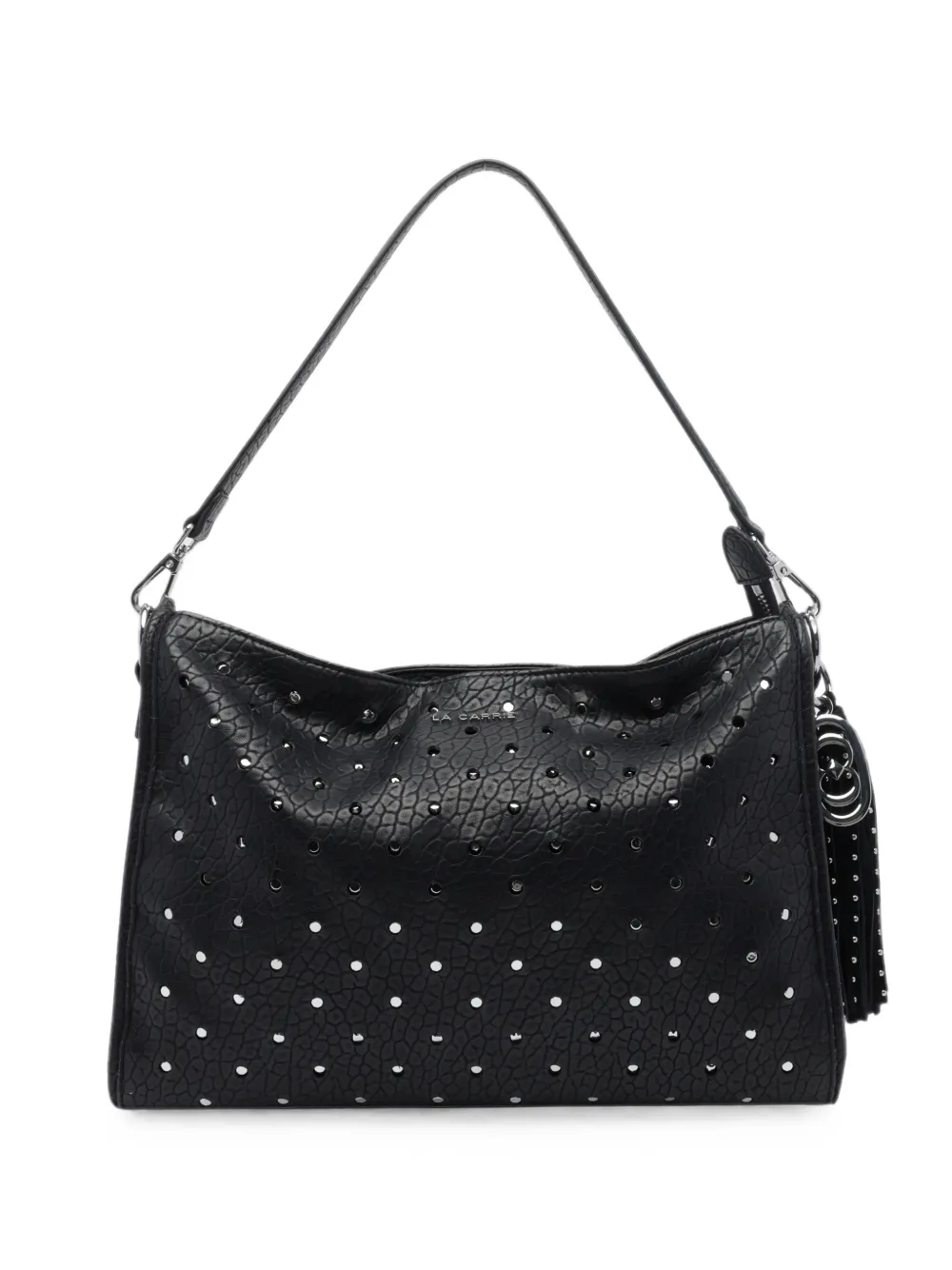 La Carrie Downtown strass-embellished shoulder bag - Nero