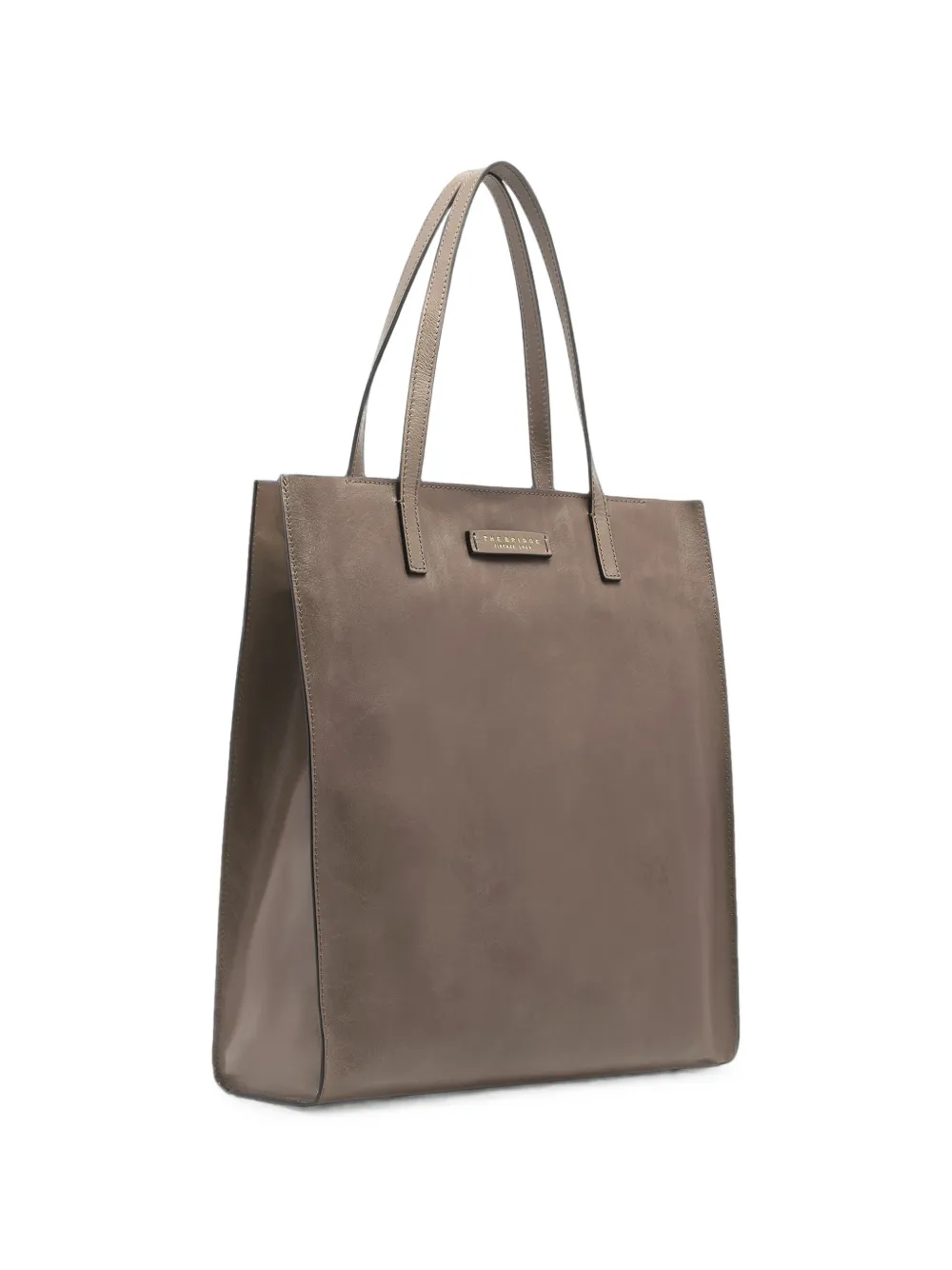 The Bridge Mirra leren shopper Grijs