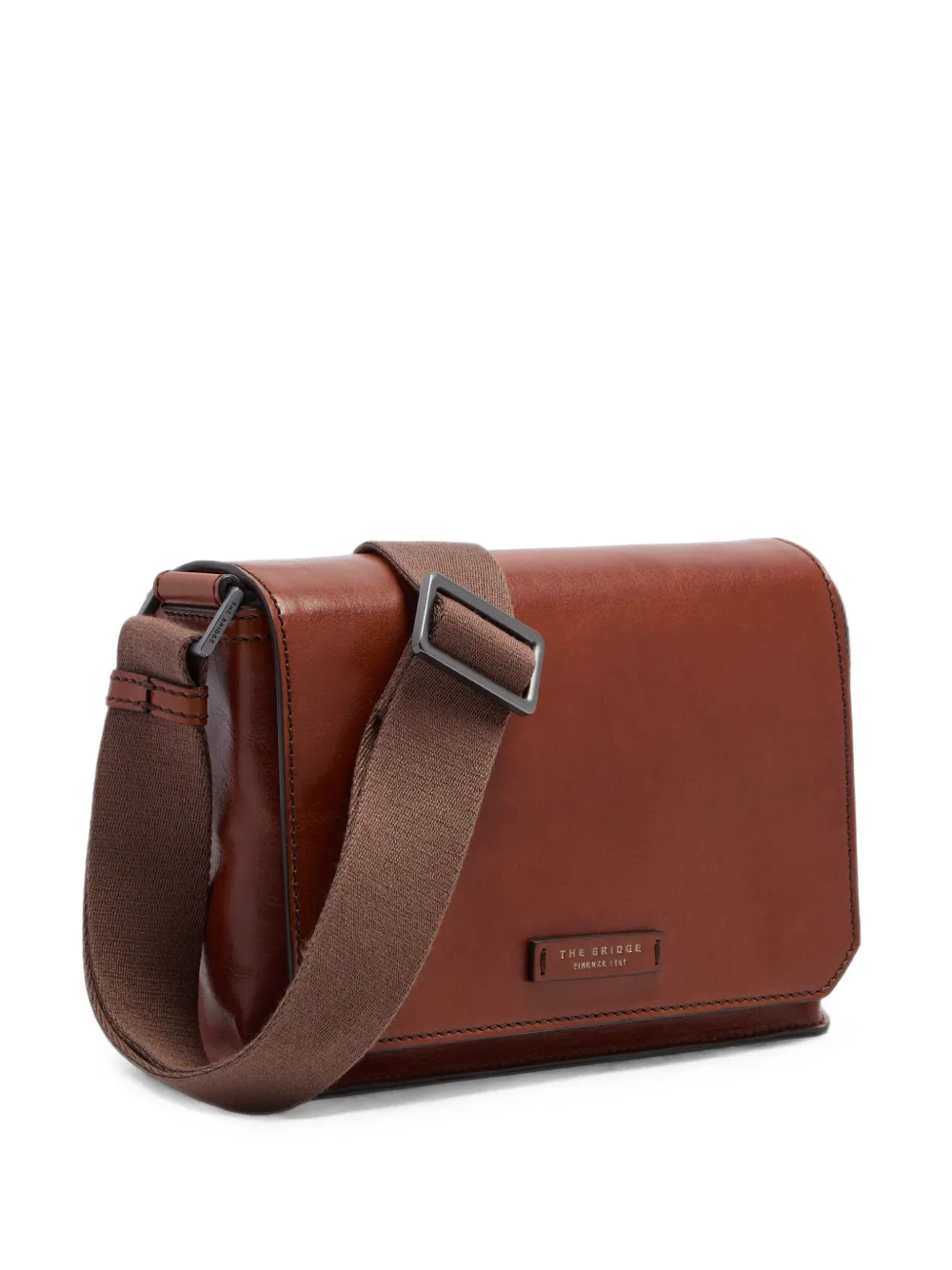 The Bridge leather messenger bag - Marrone