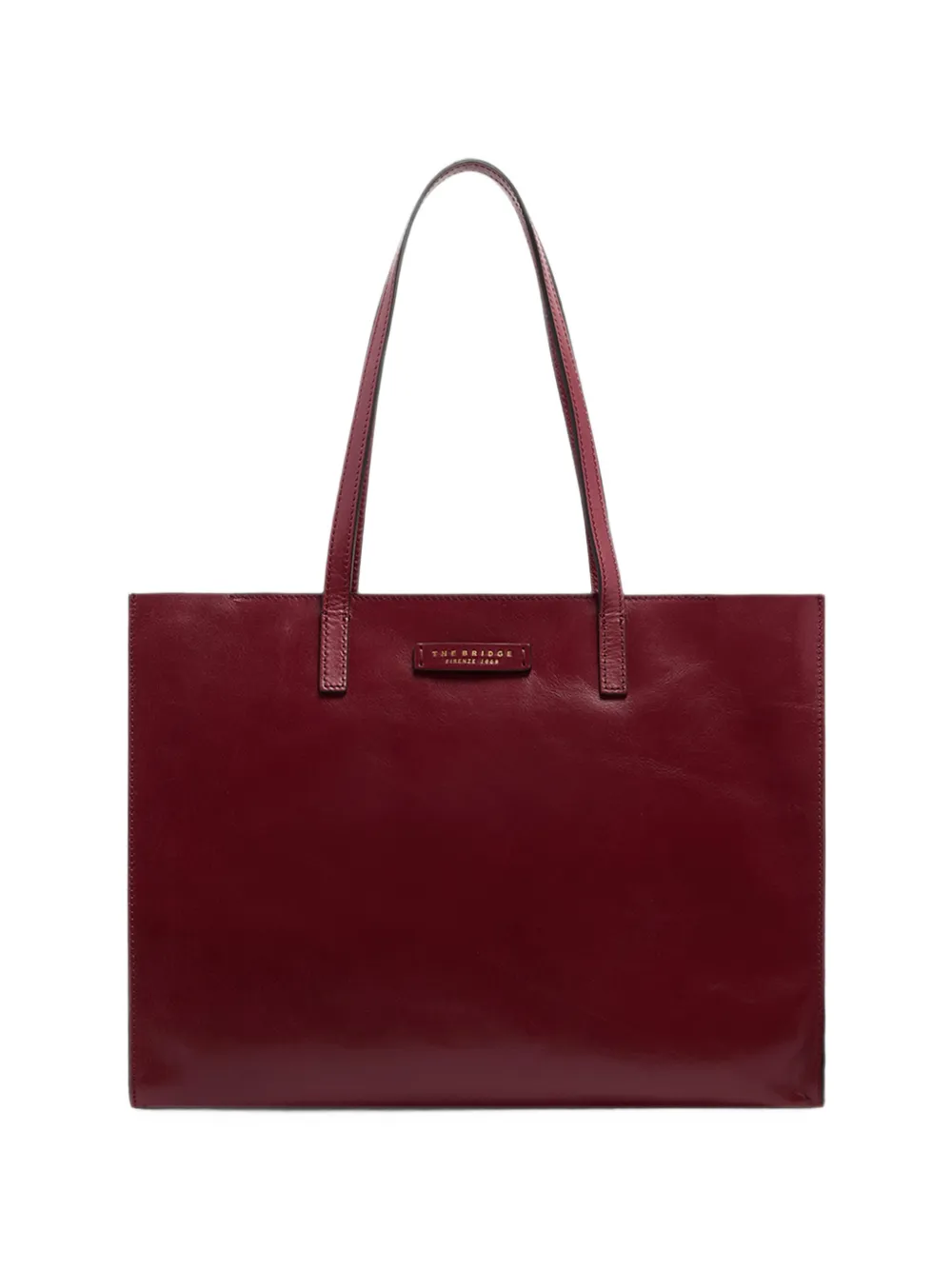 The Bridge Mirra leather tote bag - Rosso