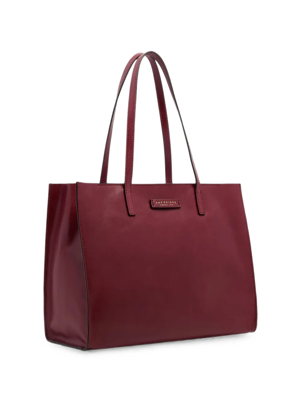 The Bridge Mirra leren shopper Rood