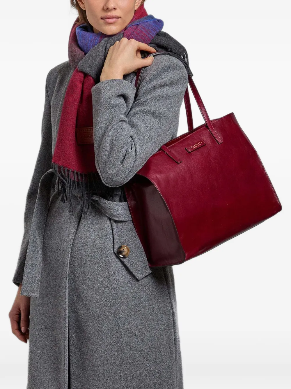 The Bridge Mirra leren shopper Rood