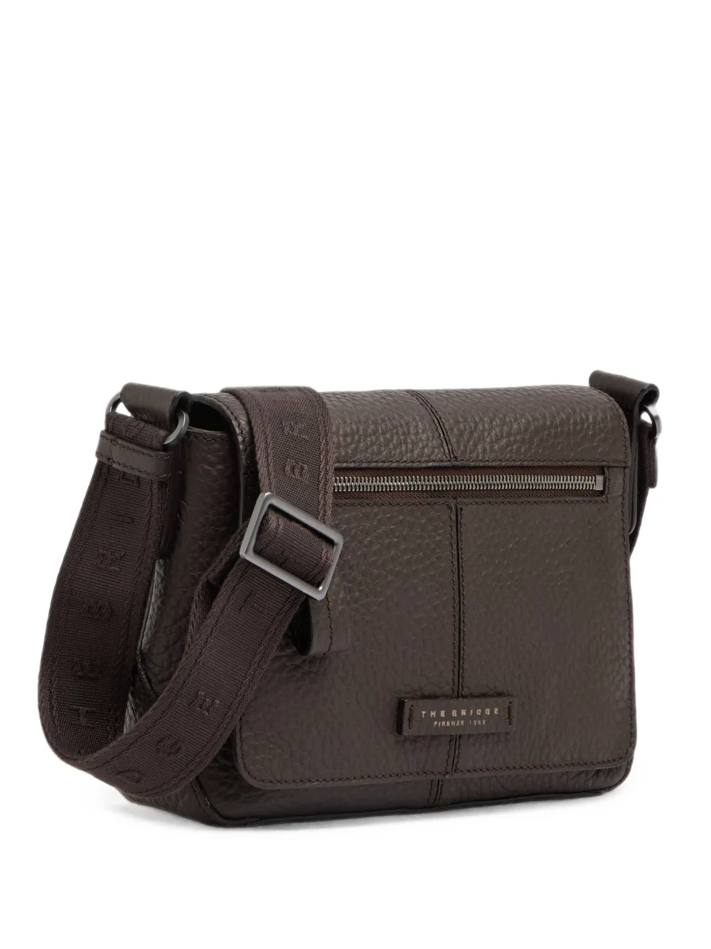 The Bridge Manfredi leather messenger bag - Marrone