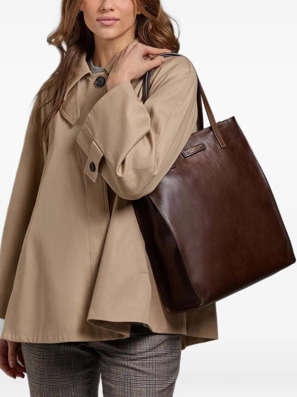 The Bridge Leren shopper Bruin