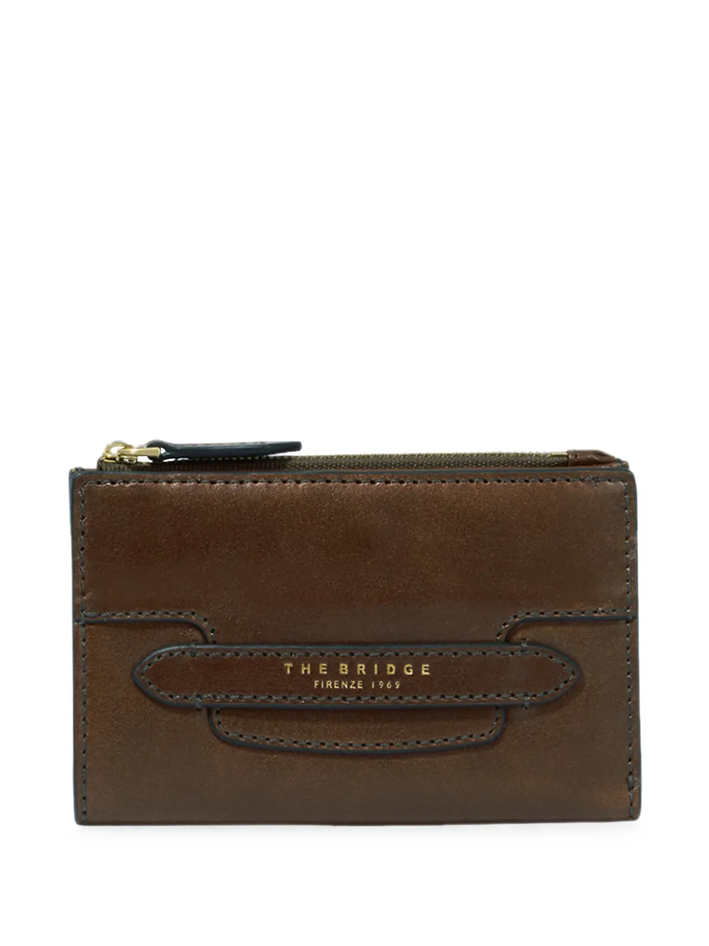 The Bridge Lucrezia logo-print leather wallet - Marrone