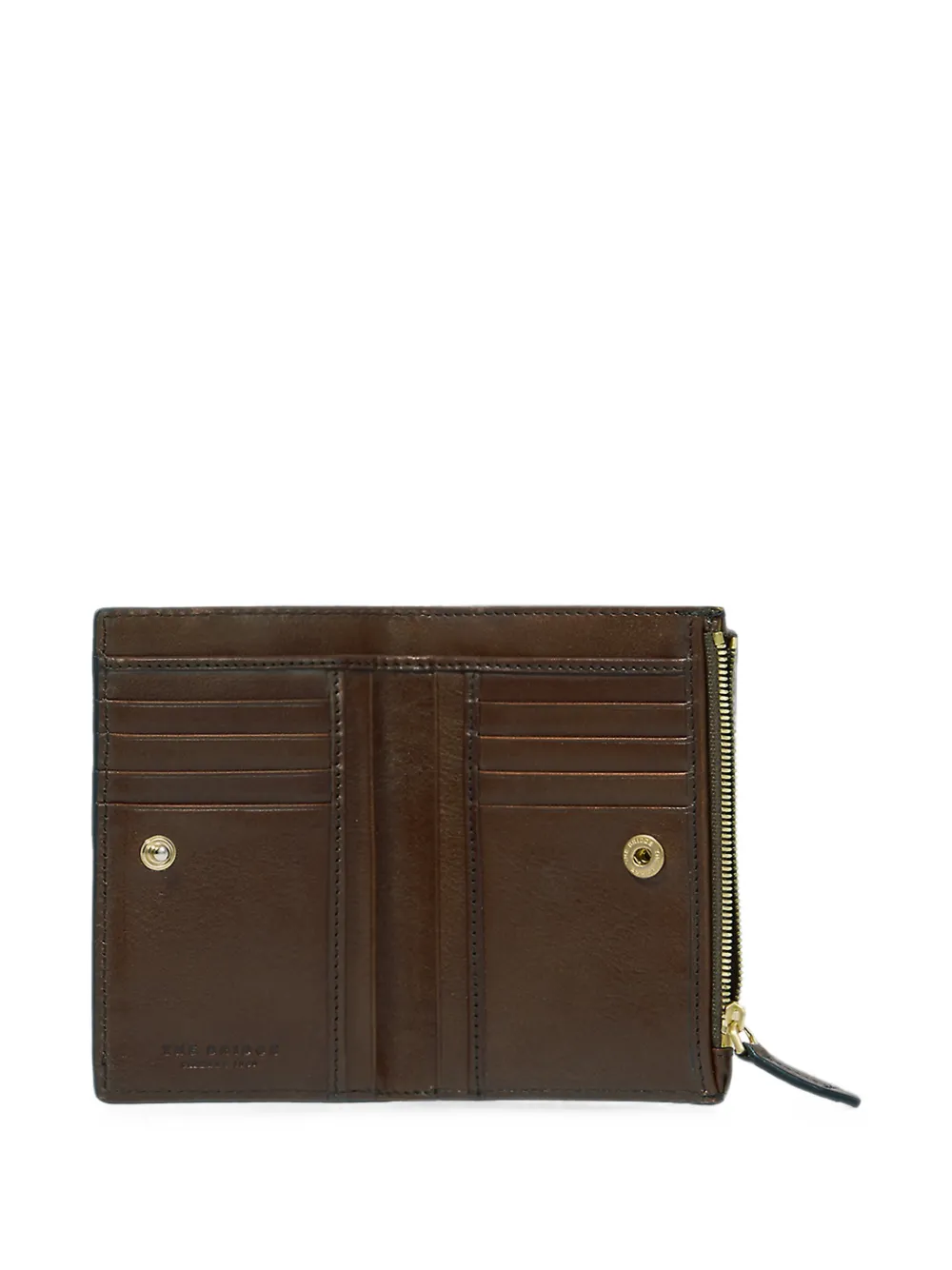 The Bridge Lucrezia leren portemonnee met logoprint Bruin