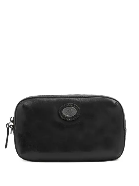 The Bridge logo-patch leather clutch bag