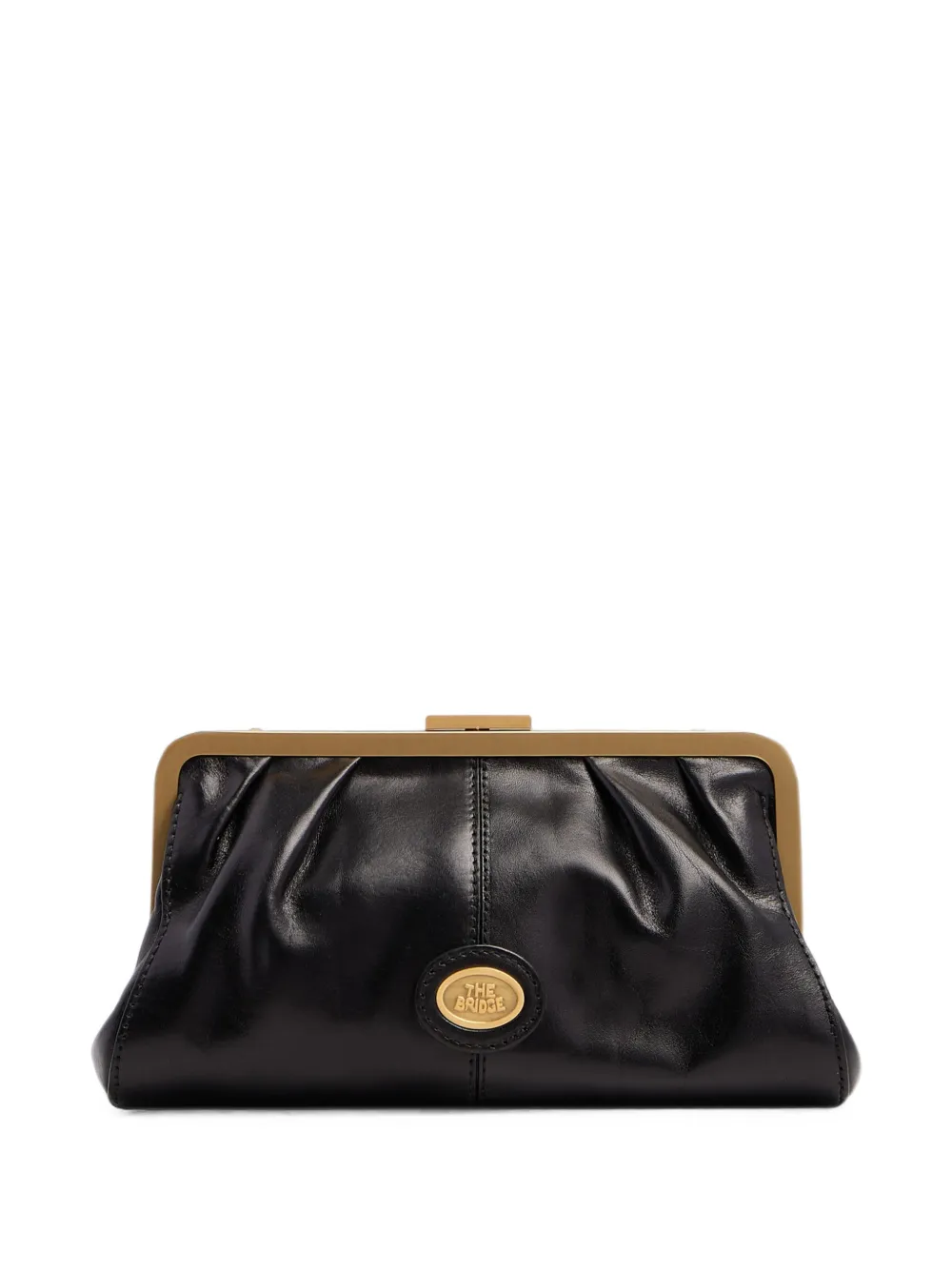 The Bridge logo-plaque clutch bag - Nero