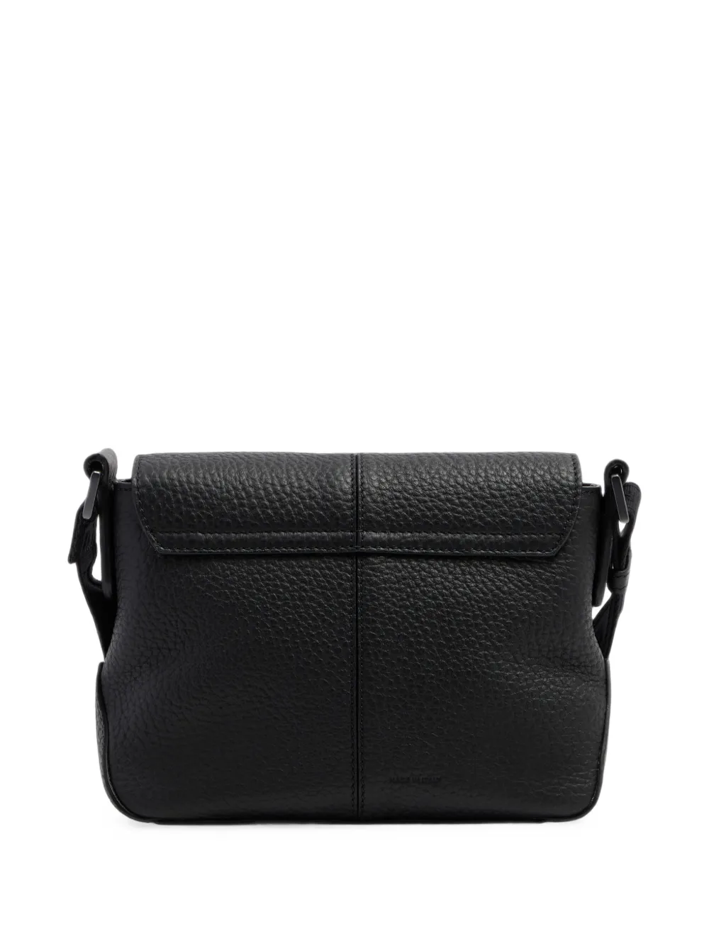 The Bridge grained leather messenger bag Zwart