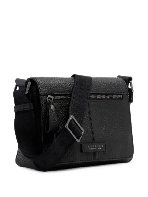 The Bridge grained leather messenger bag