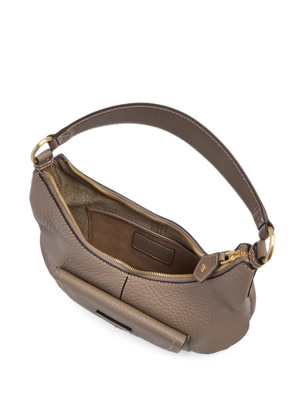 The Bridge Schoudertas met textuur Beige