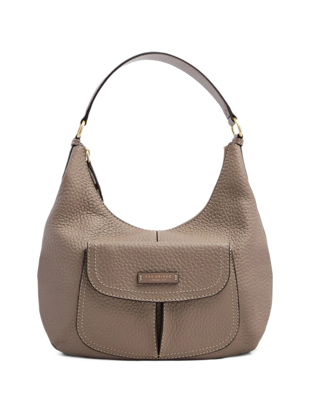 The Bridge pebbled leather shoulder bag - Neutrals