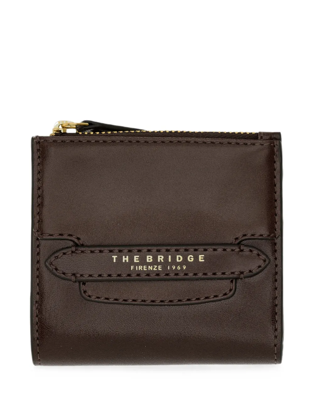 The Bridge logo-print leather wallet - Marrone