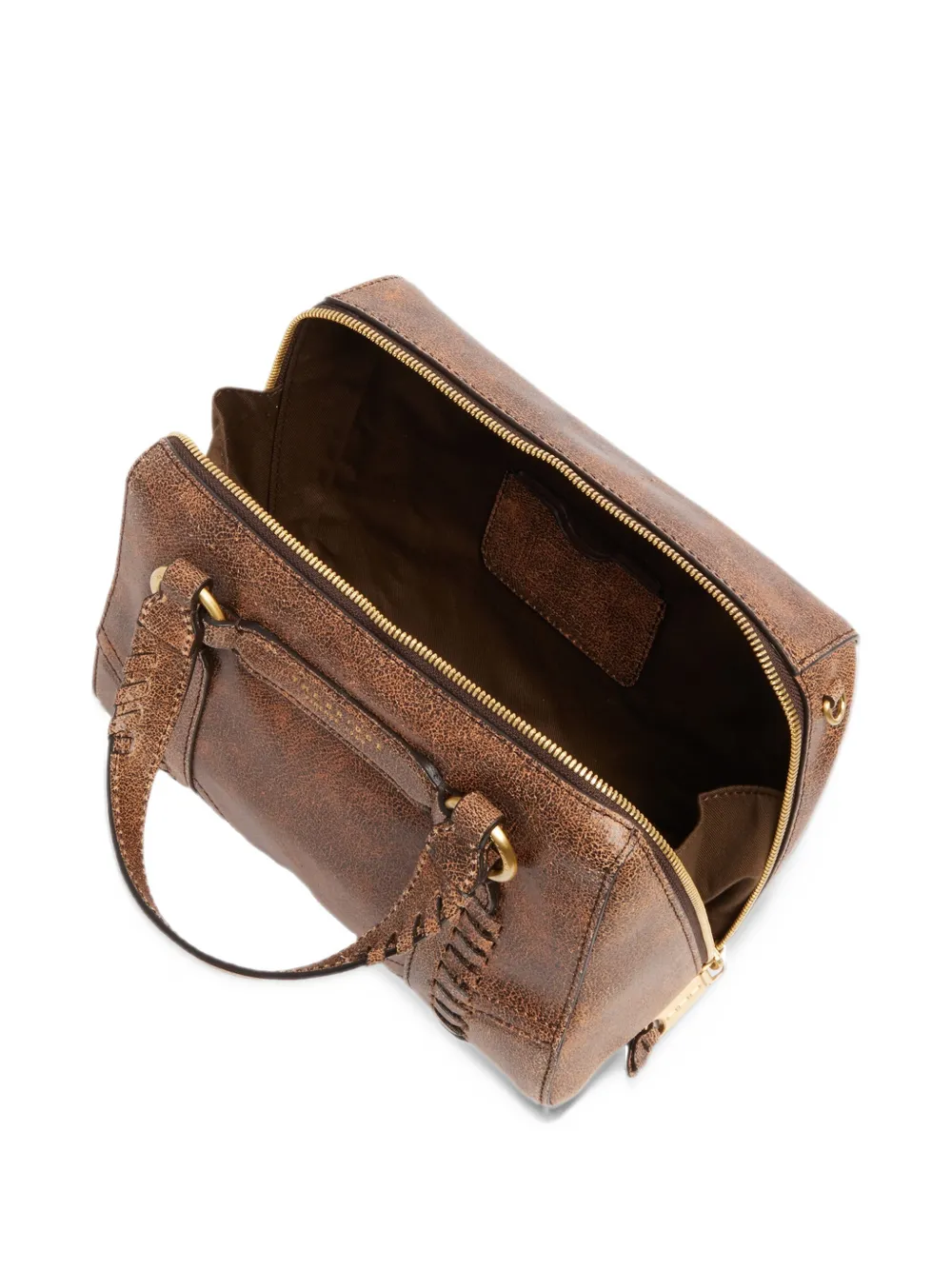 The Bridge Leren shopper met gebarsten effect Bruin