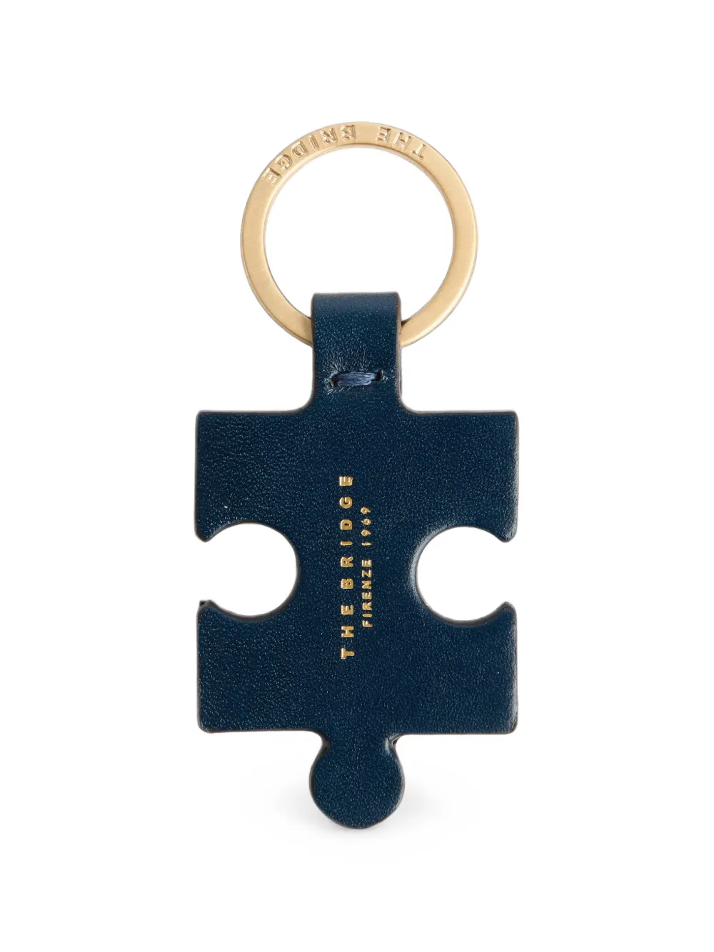 The Bridge Puzzle-piece Shape Leather Keyring In Blue
