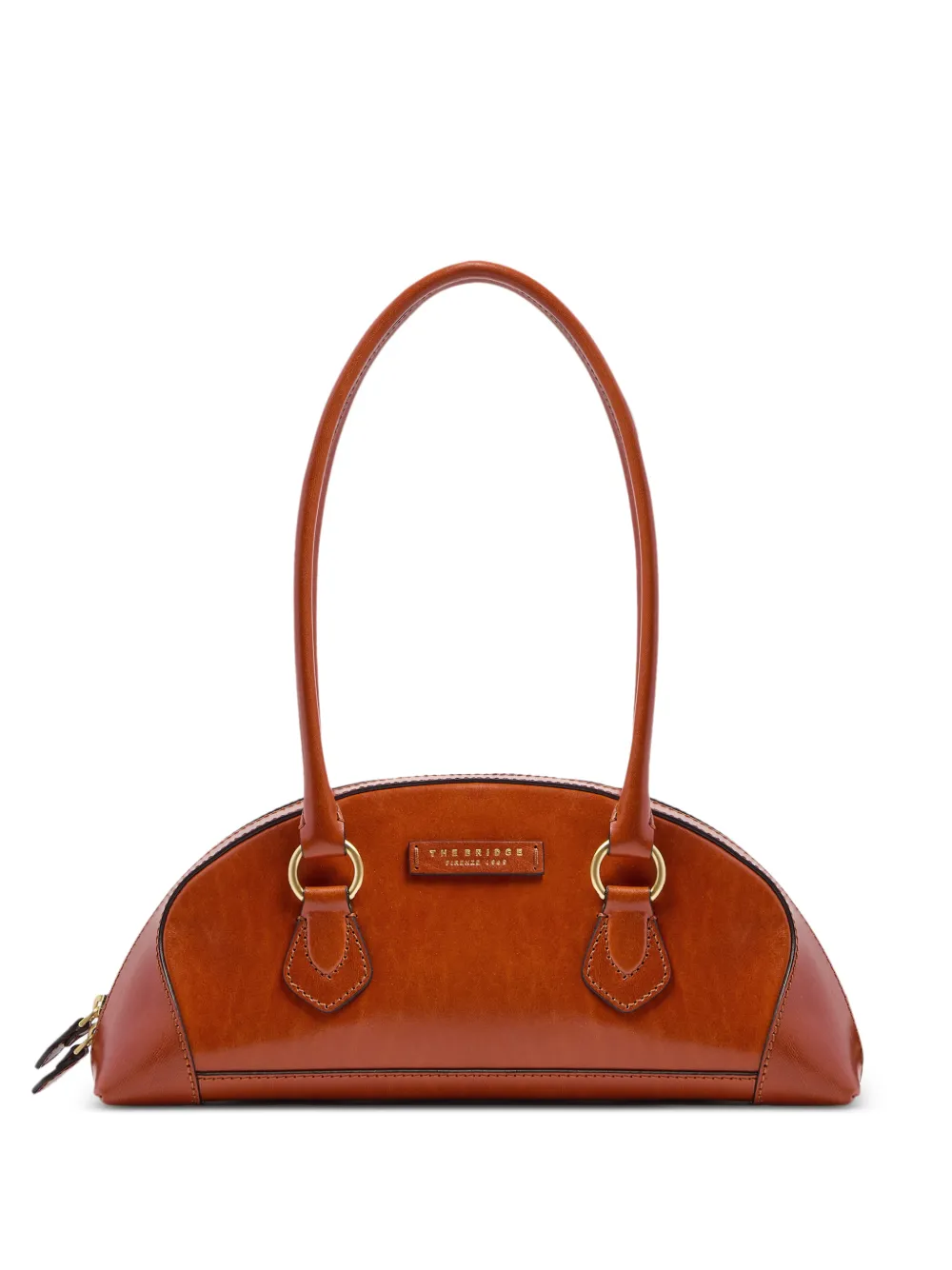The Bridge rounded leather shoulder bag - Marrone