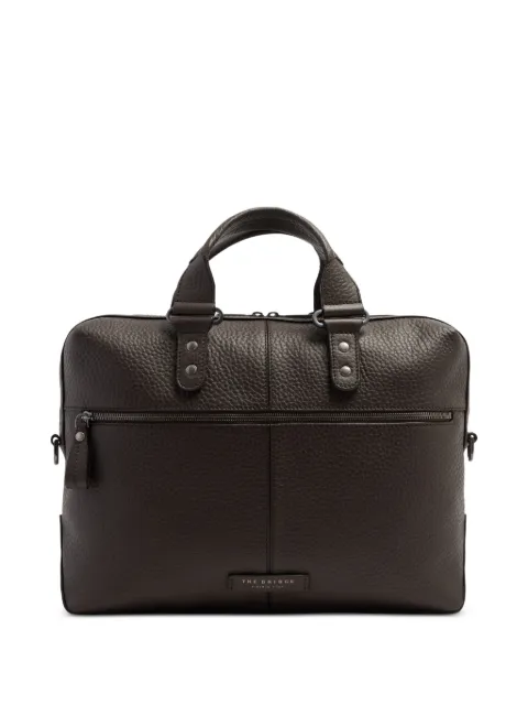 The Bridge Manfredi pebbled leather briefcase