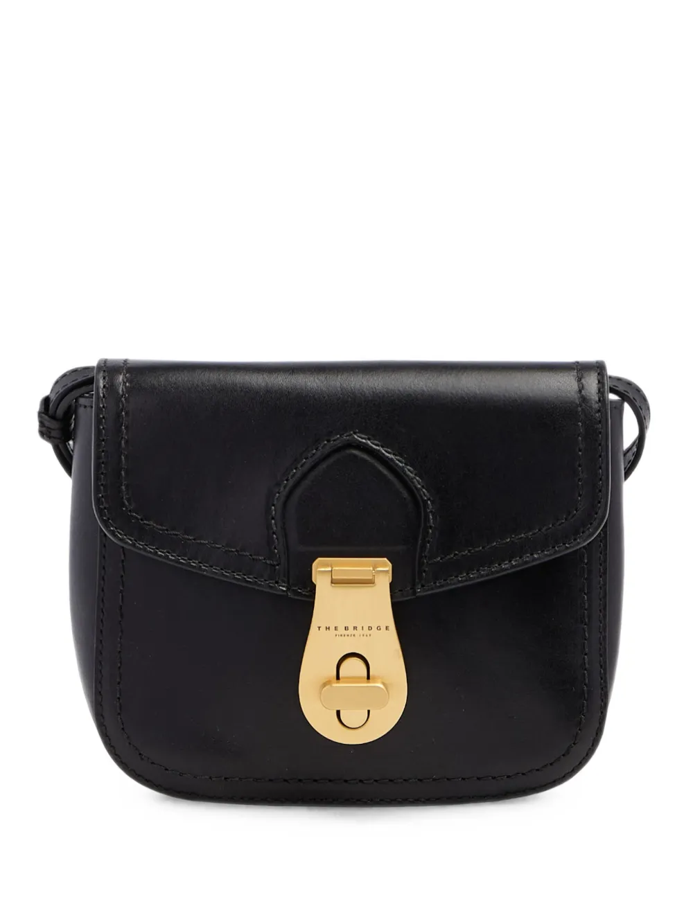 The Bridge buckle-detail leather shoulder bag - Nero
