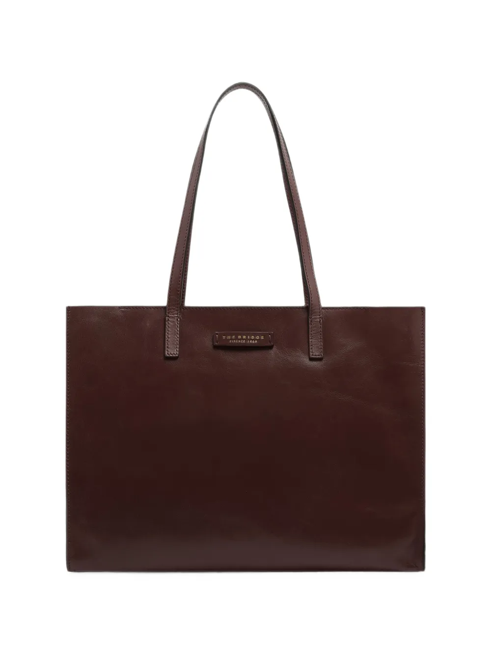 The Bridge leather tote bag - Marrone