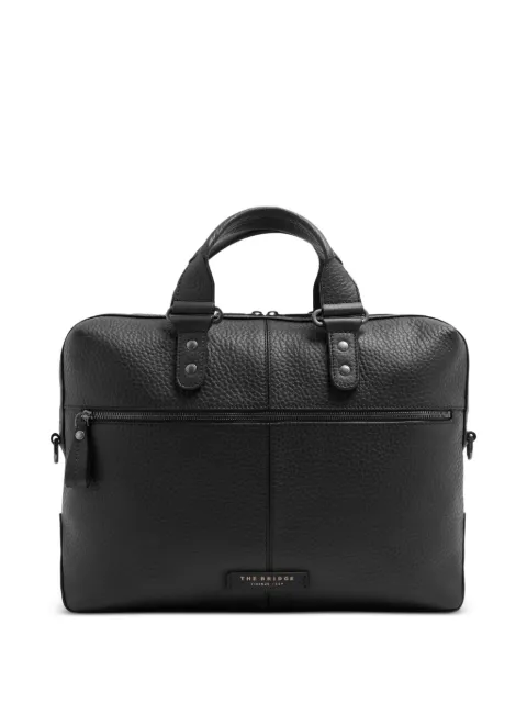 The Bridge Manfredi grained leather briefcase