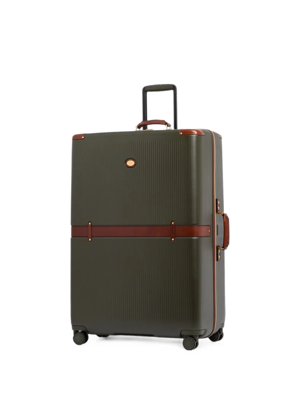 The Bridge leather-trim suitcase - Verde