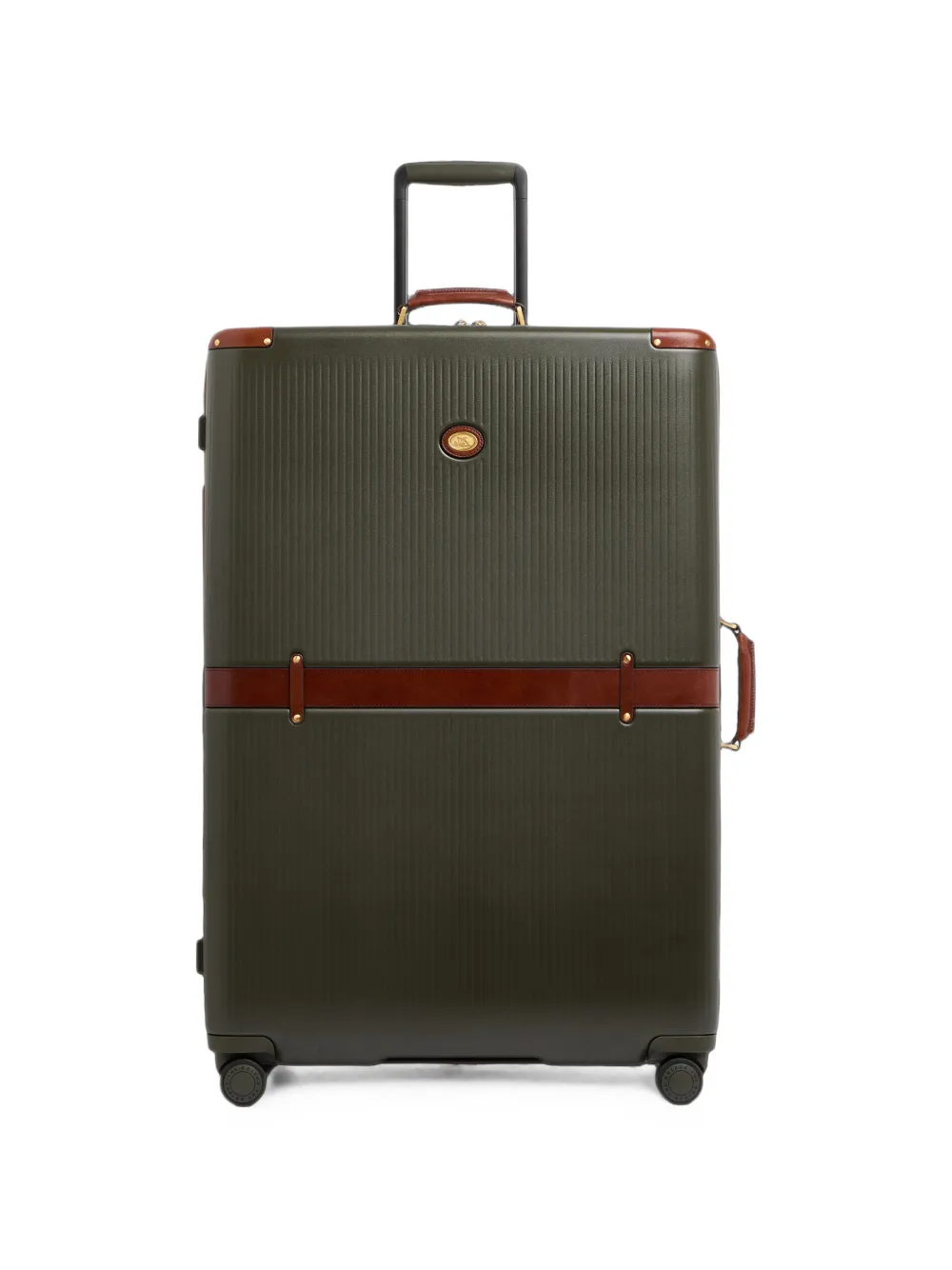 The Bridge leather-trim suitcase Groen