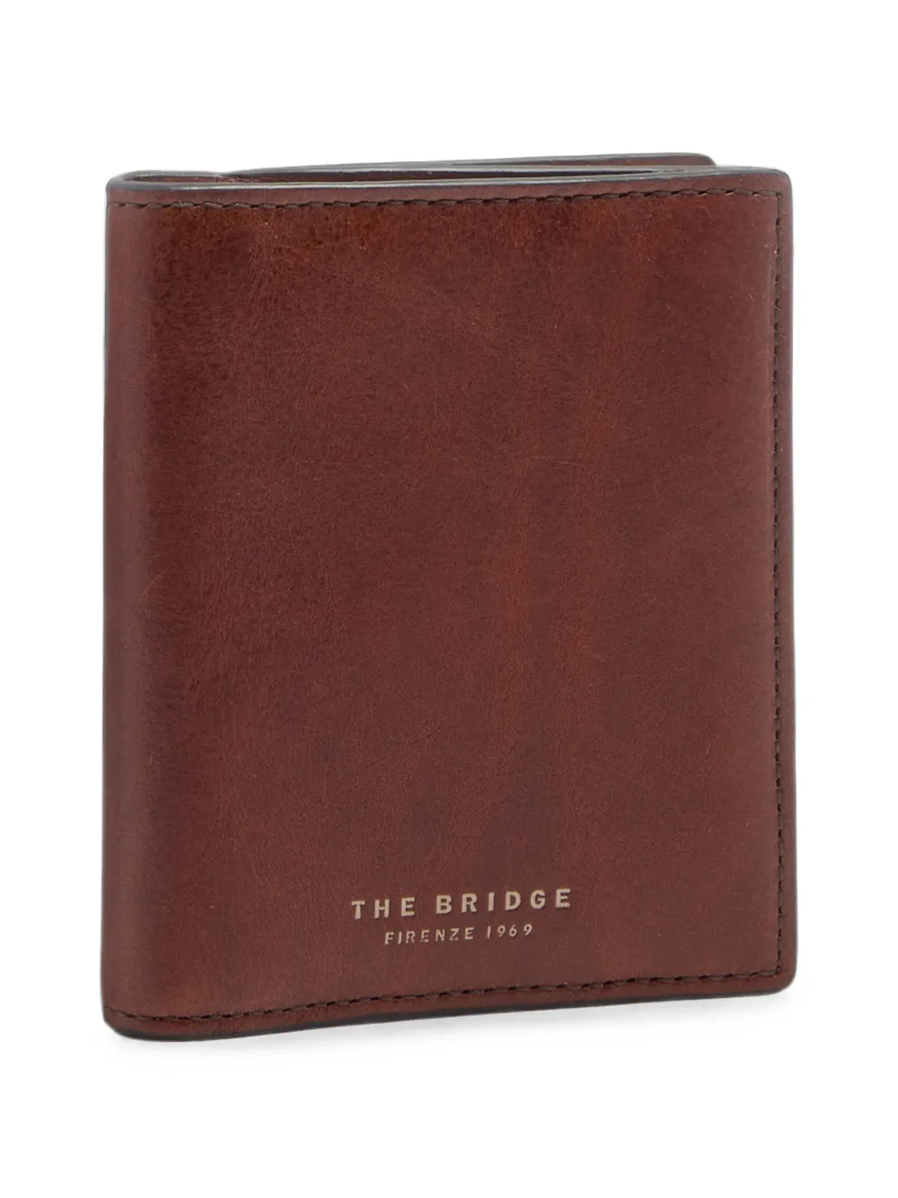 The Bridge Leren portemonnee met logoprint Bruin