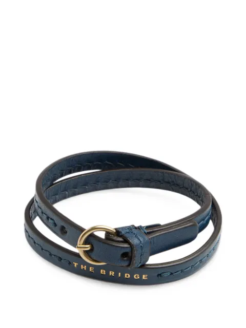 The Bridge buckle-fastening wrap leather bracelet