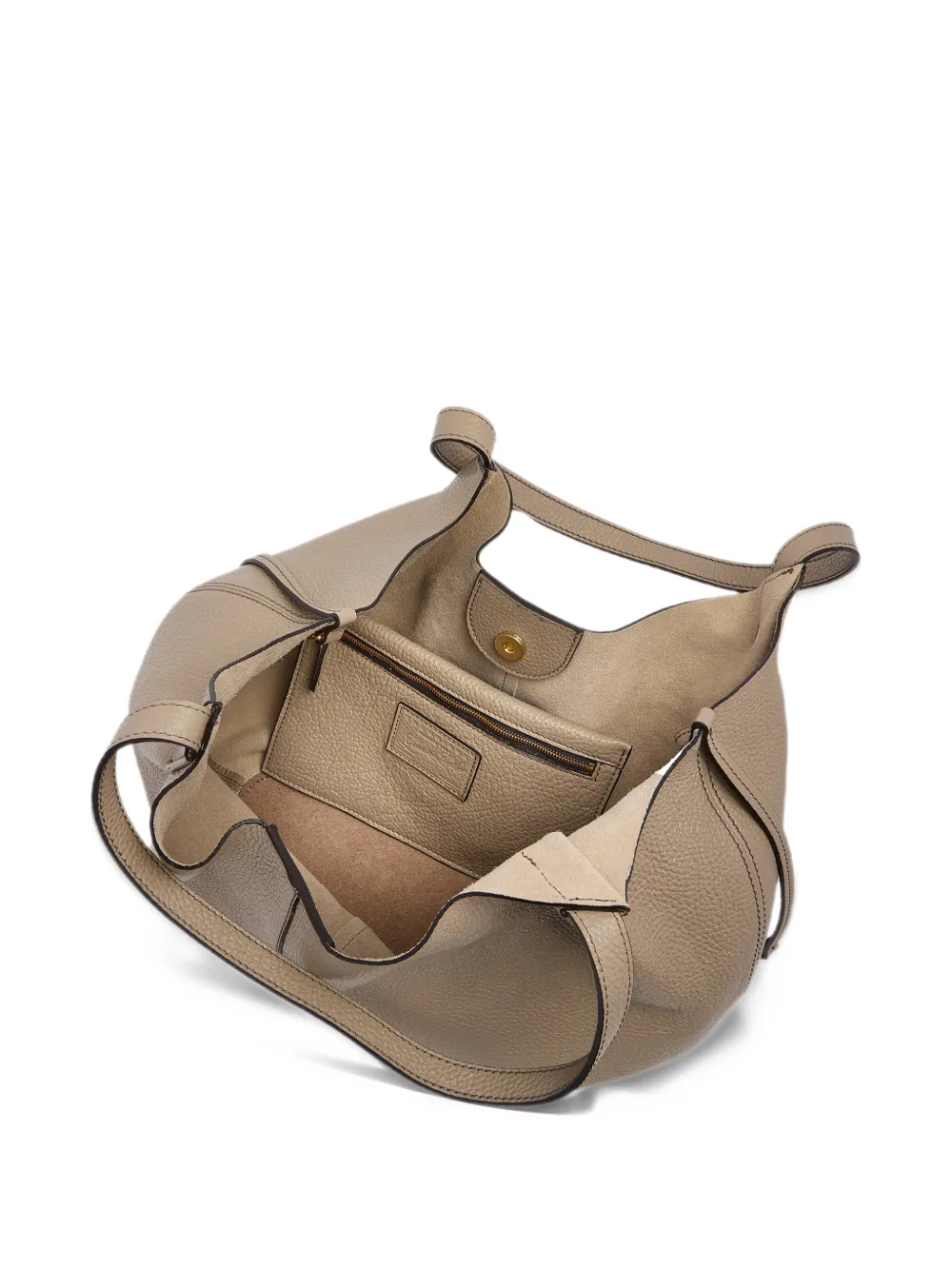 The Bridge Marisa leren shopper met textuur Beige