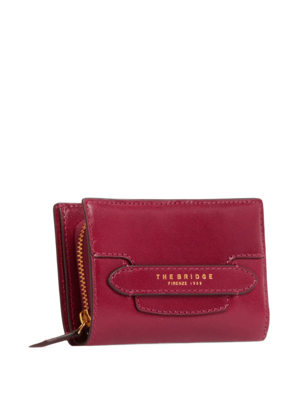 The Bridge logo-print leather wallet Rood