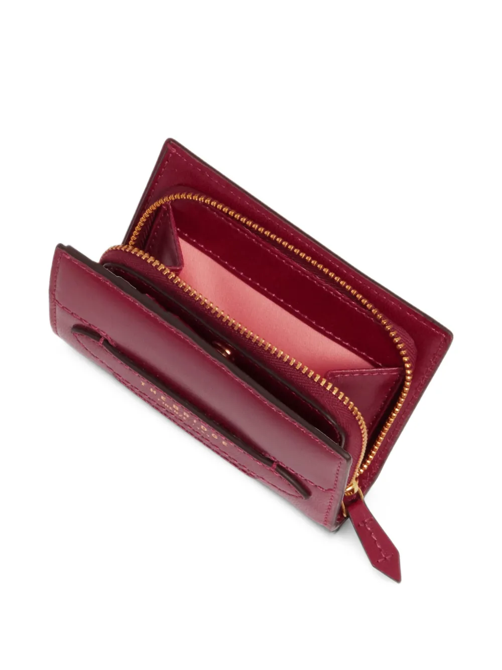 The Bridge logo-print leather wallet Rood