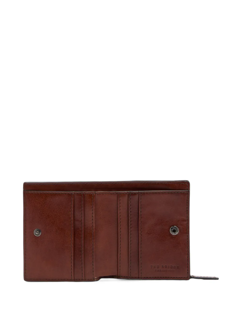 The Bridge Leren portemonnee met logoprint Bruin