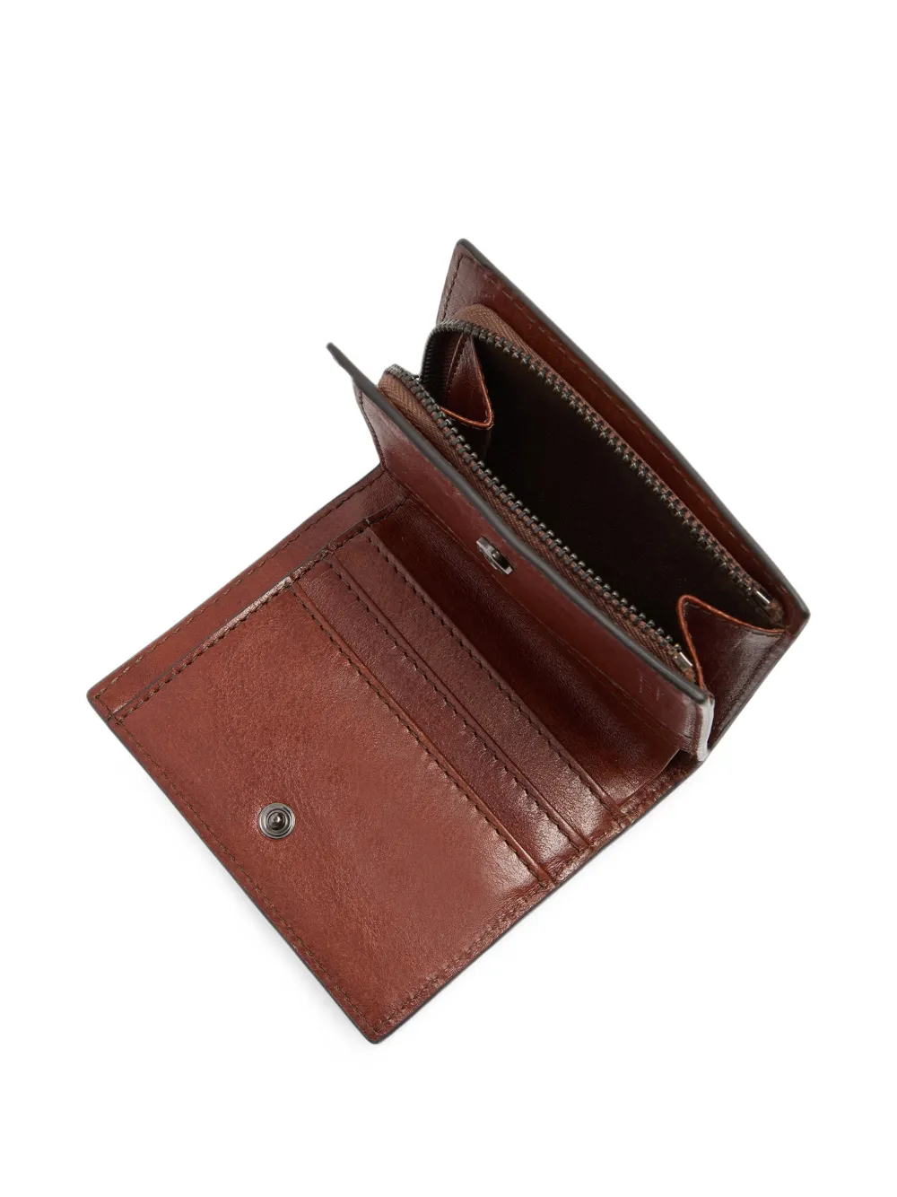 The Bridge Leren portemonnee met logoprint Bruin
