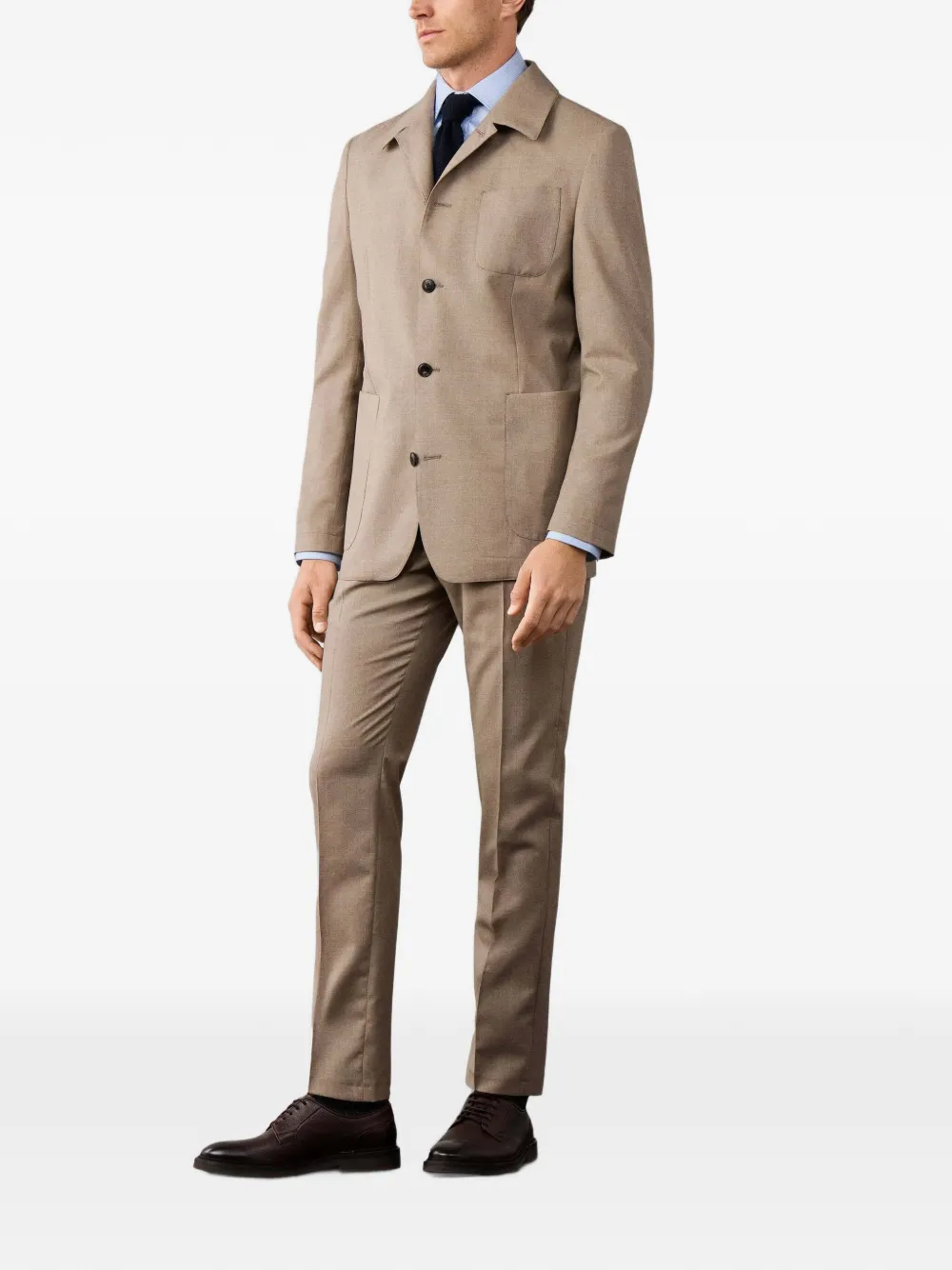 Hackett London Wollen blazer met enkele rij knopen Beige