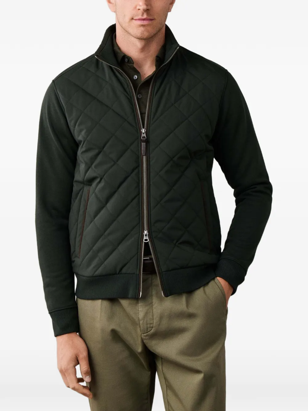 Hackett London Gewatteerde sweater Groen