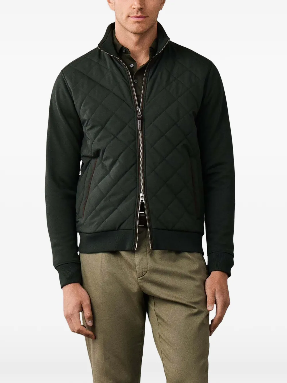 Hackett London Gewatteerde sweater Groen