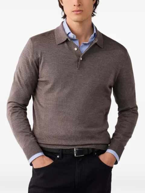 Hackett London knitted long-sleeve polo shirt