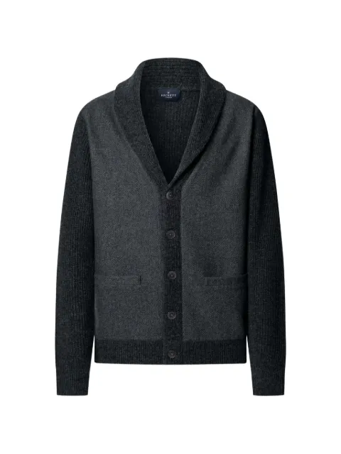 Hackett London herringbone-pattern shawl-collar cardigan