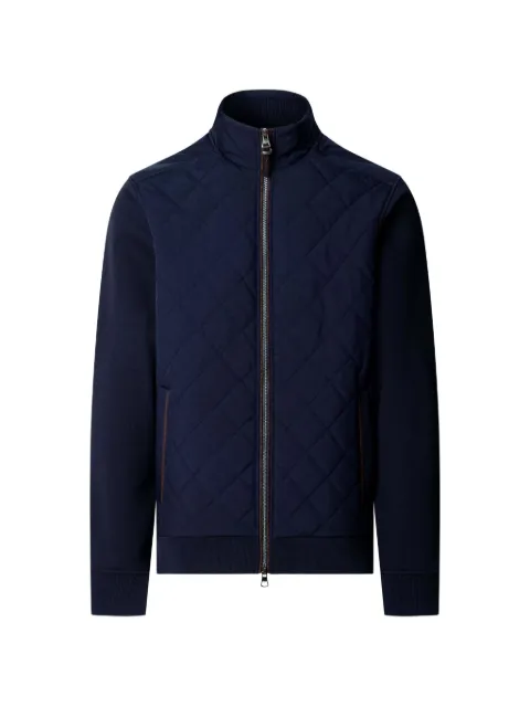 Hackett London quilted-panel zip-up sweatshirt