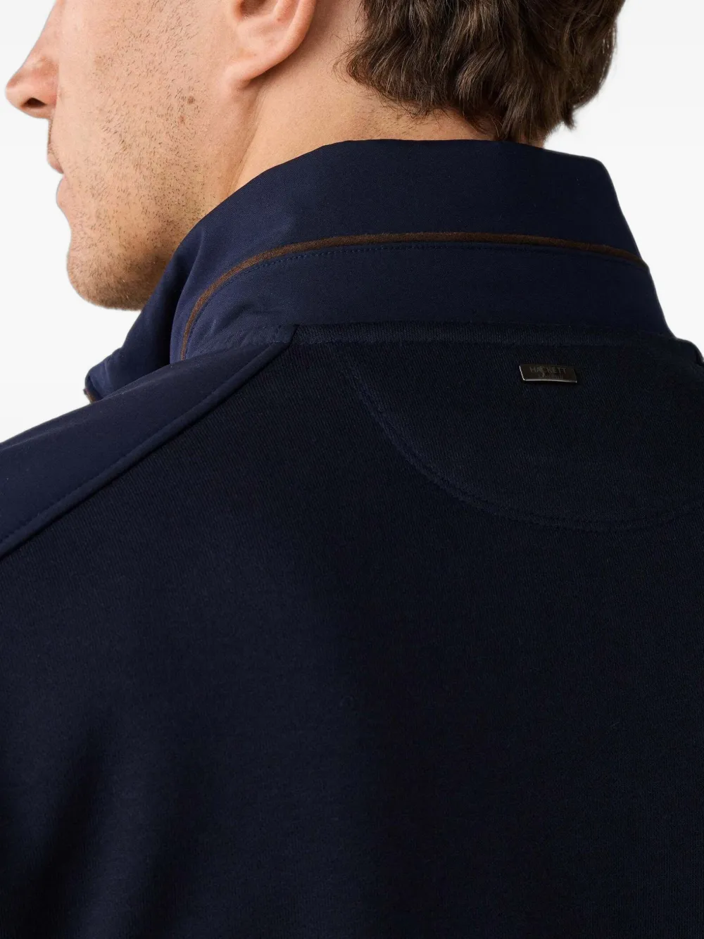 Hackett London Sweater met gewatteerd vlak en rits Blauw