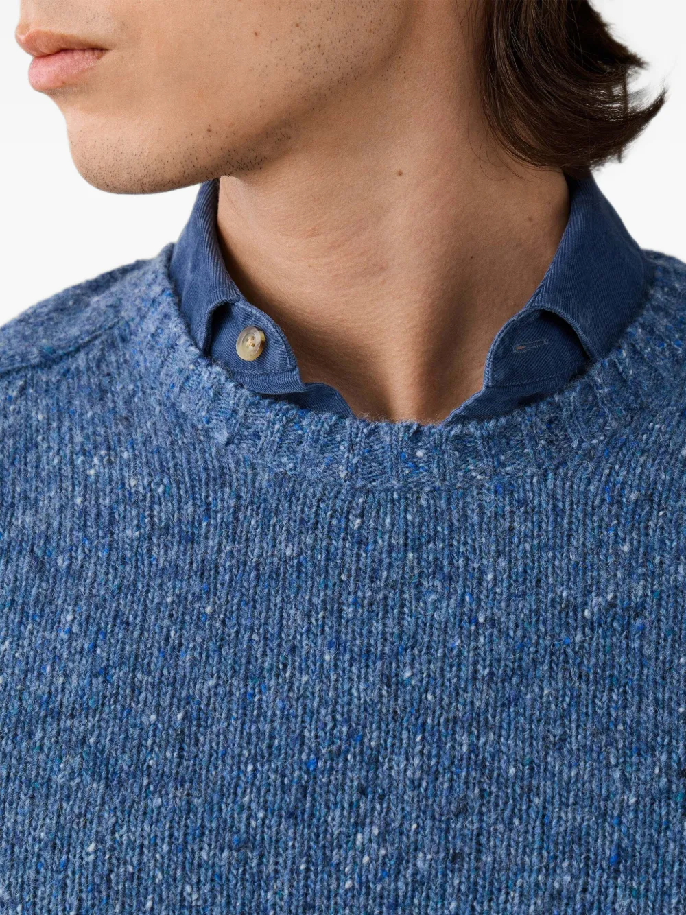 Hackett London Wollen trui met ronde hals Blauw