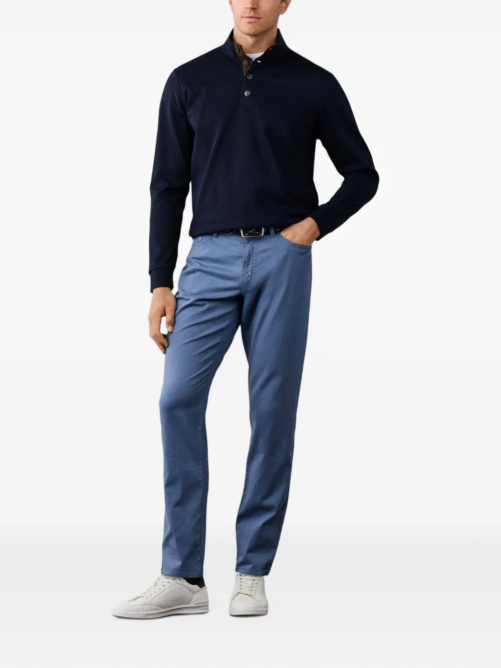 Hackett London Trinity satijnen geweven broek Blauw