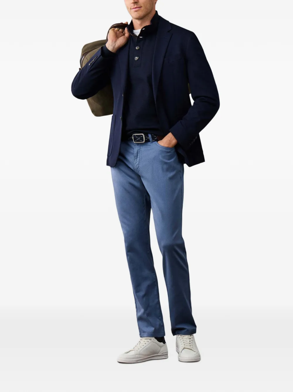 Hackett London Trinity satijnen geweven broek Blauw