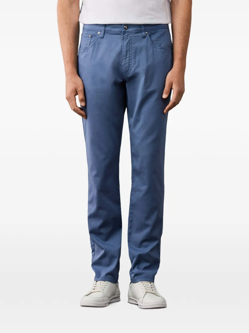 Hackett London Trinity satijnen geweven broek Blauw