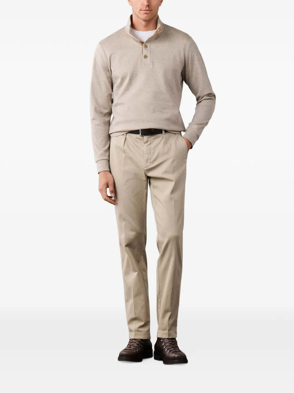 Hackett London Sloane pleated trousers Beige