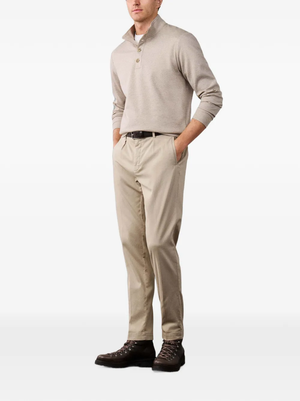 Hackett London Sloane pleated trousers Beige