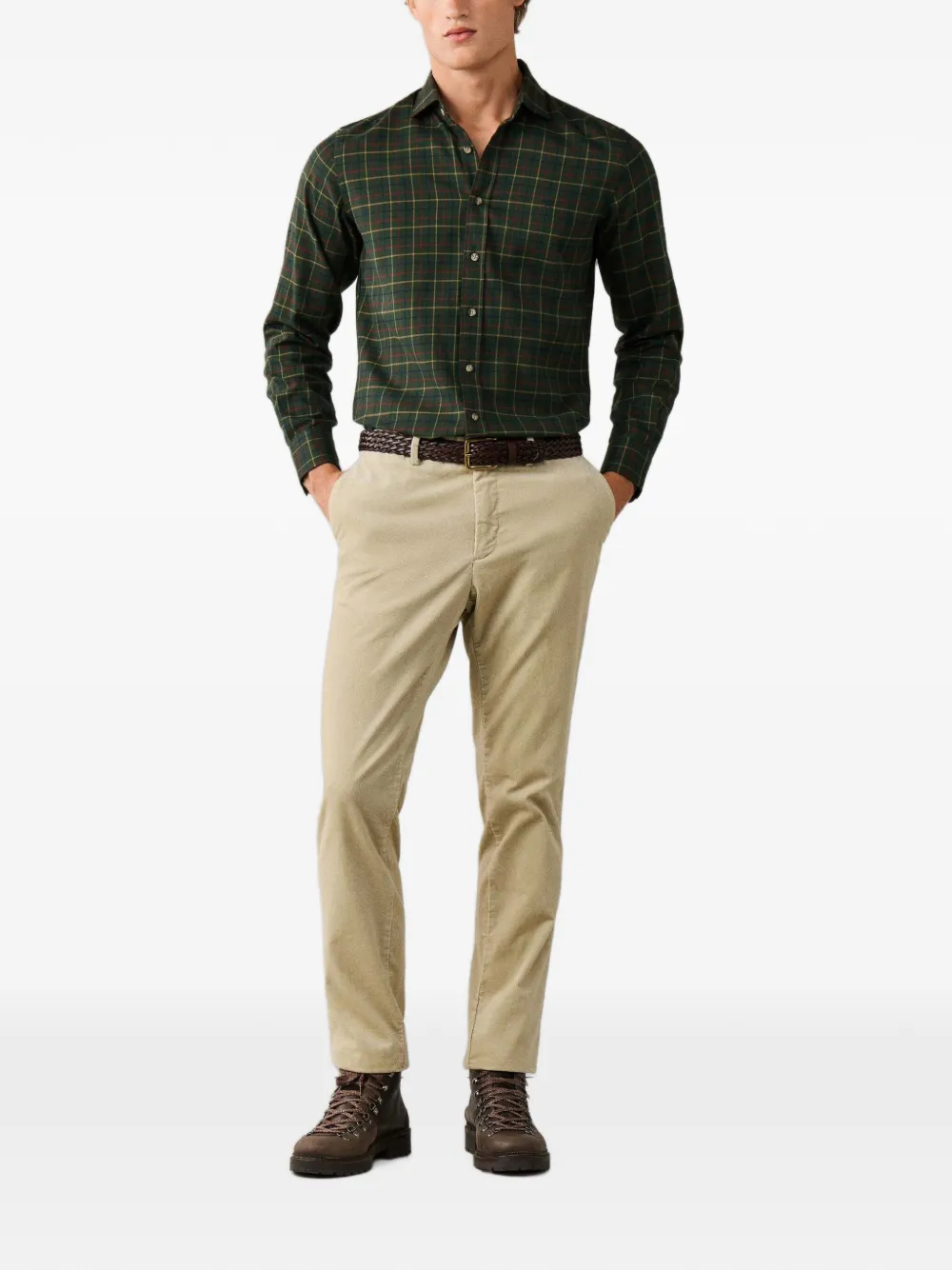 Hackett London checked shirt Groen
