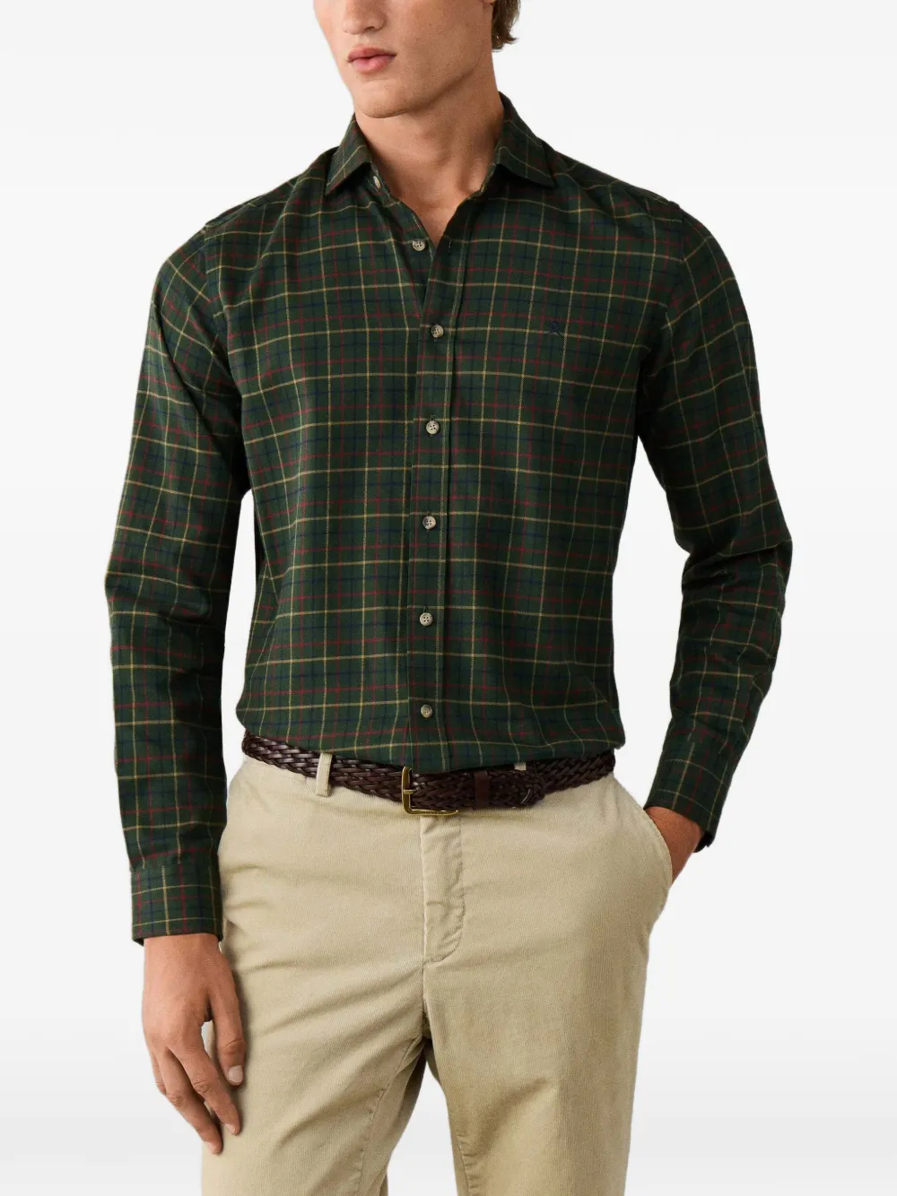 Hackett London checked shirt Groen